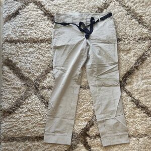 Willi Smith Womens Navy Striped Chinos with Belt